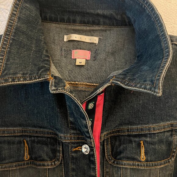 Designer jean jacket with rhinestone buttons by Molly B for any occasion! - Picture 4 of 5